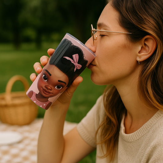 20oz Skinny Tumbler -- Baby Girl in Pink