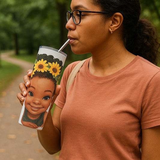 20oz Skinny Tumbler -- Baby Girl in Yellow