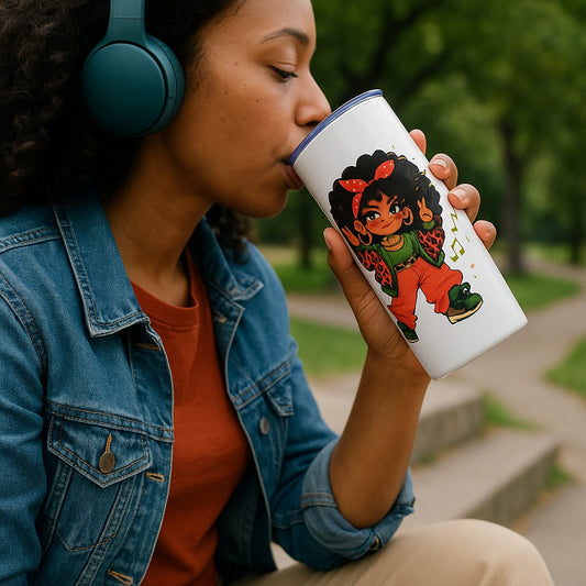 20oz Skinny Tumbler -- Freeish Juneteenth